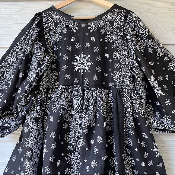 Made To Order | Handmade Bandana Dress -Black-Puff Sleeves - Picture 12 of 15